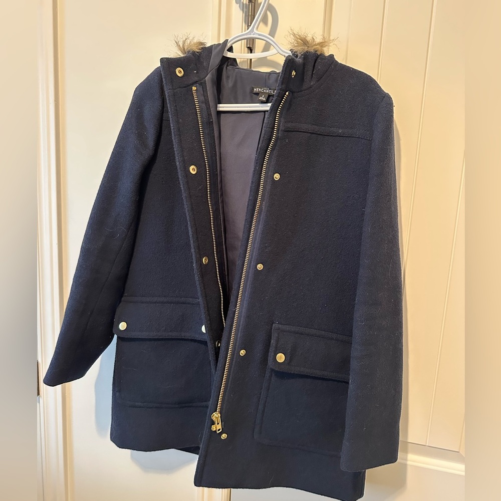 J. Crew women’s navy wool coat - size 2